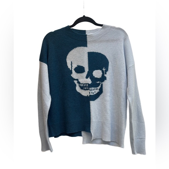 Skull Cashmere Colorblock Skull Sweater | 100% Cashmere | S 💀 - Picture 2 of 5